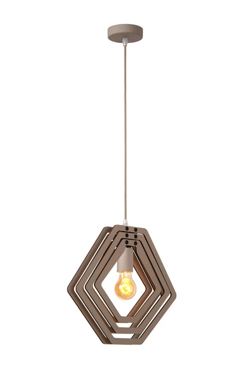 Lucide MAURO - Suspension Chambres d'enfant - 1xE27 - Taupe - détail 1